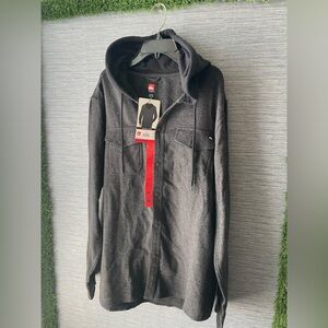 Quiksilver Charcoal Hooded Button-Up Jacket